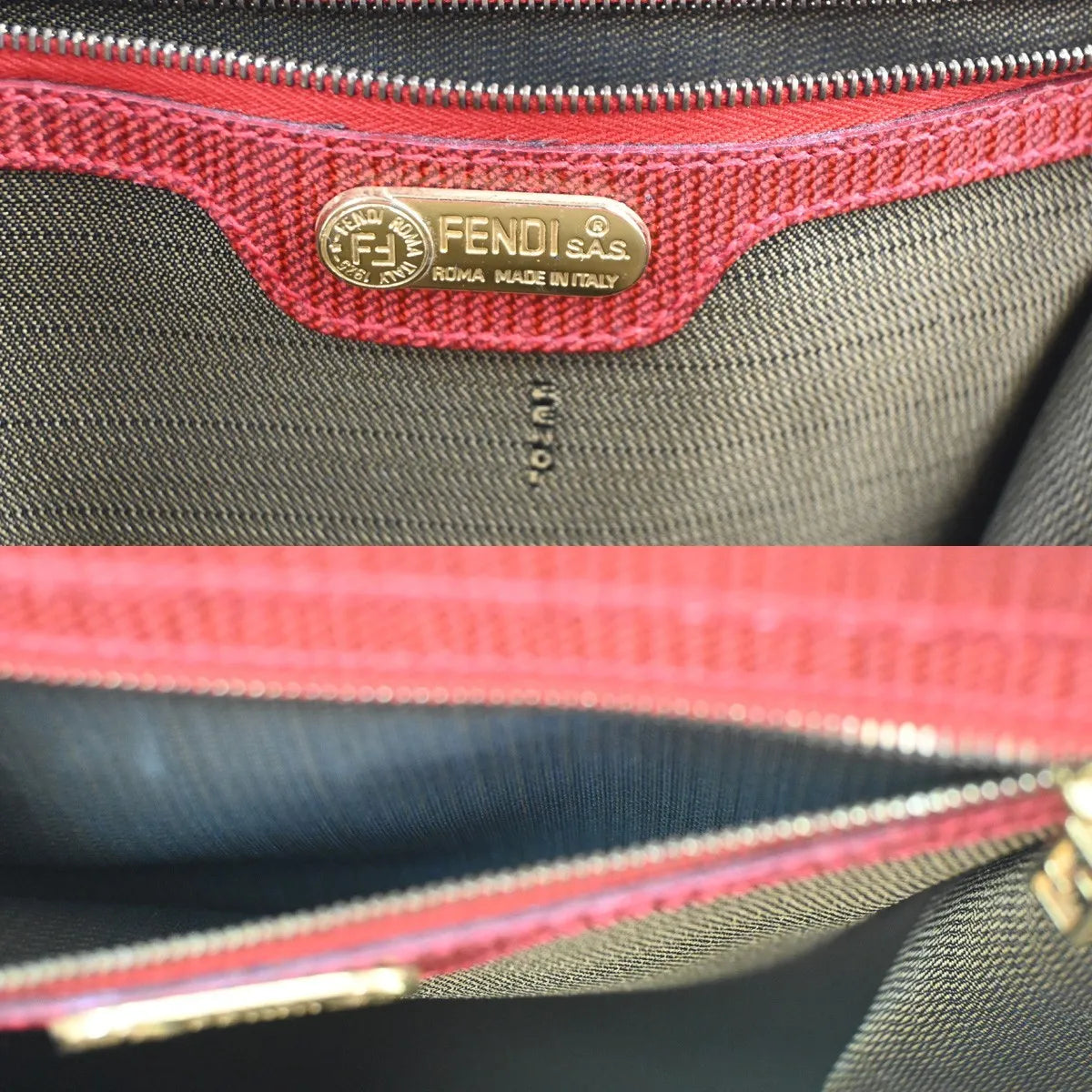 Fendi Vintage Top Handle Leather, Red, Leather, Tote Bag