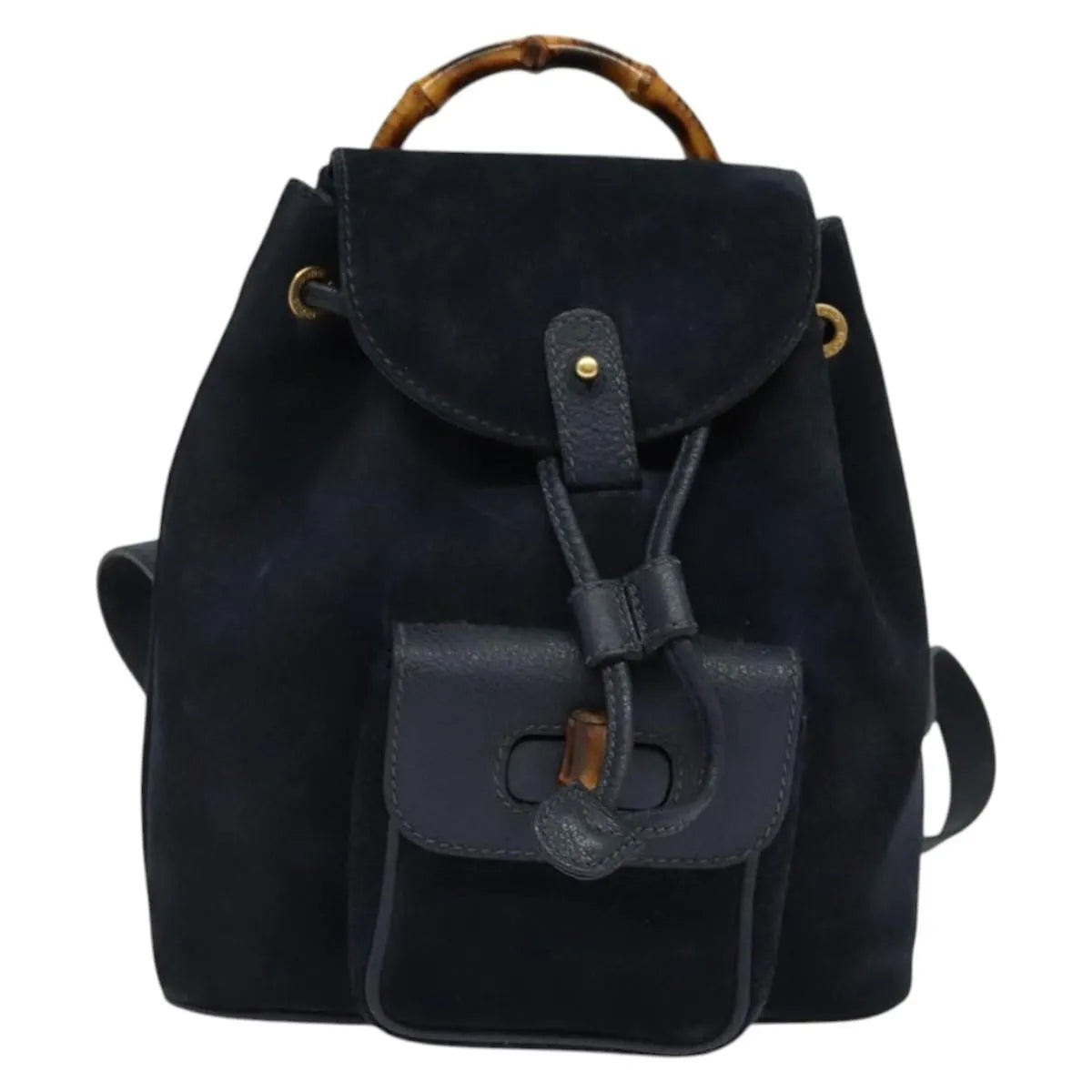 Gucci Gucci bamboo daim, Navy, Suede, Backpack