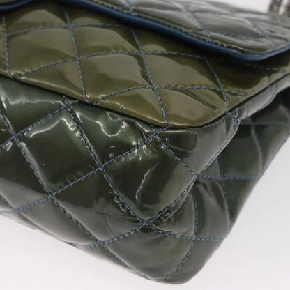 Chanel Reissue 2.55 Flap Quilted Patent, Green, Metal, Shoulder Bag