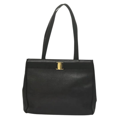 Salvatore Ferragamo Vintage Vara Bow Tote Lizard Embossed Leather, Black, Leather, Tote Bag