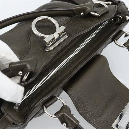 Salvatore Ferragamo Marisa Leather, Khaki, Leather, Handbag