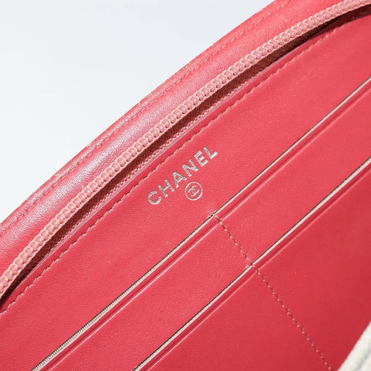 Chanel CC Logo Zip Around Patent, Orange, Patent Leather, Wallet