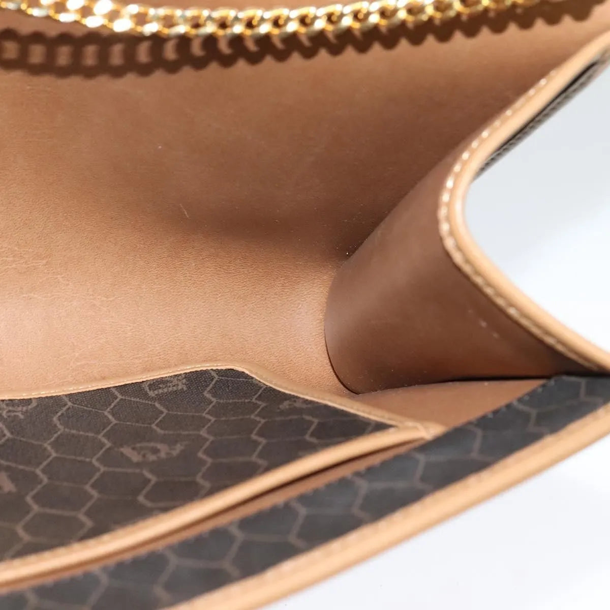 Christian Dior Vintage Honeycomb chain Canvas, Black, Canvas, Shoulder Bag