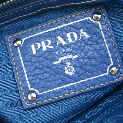 Prada Vintage Tote Leather, Blue, Leather, Tote Bag