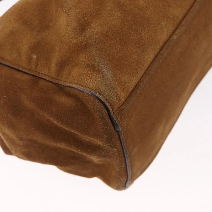 Prada Pushlock Tote Suede, Brown, Suede, Handbag