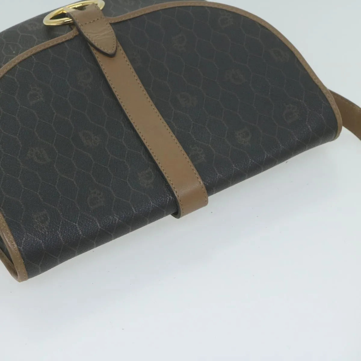 Christian Dior Vintage CD Flap Canvas, Black, Canvas, Shoulder Bag