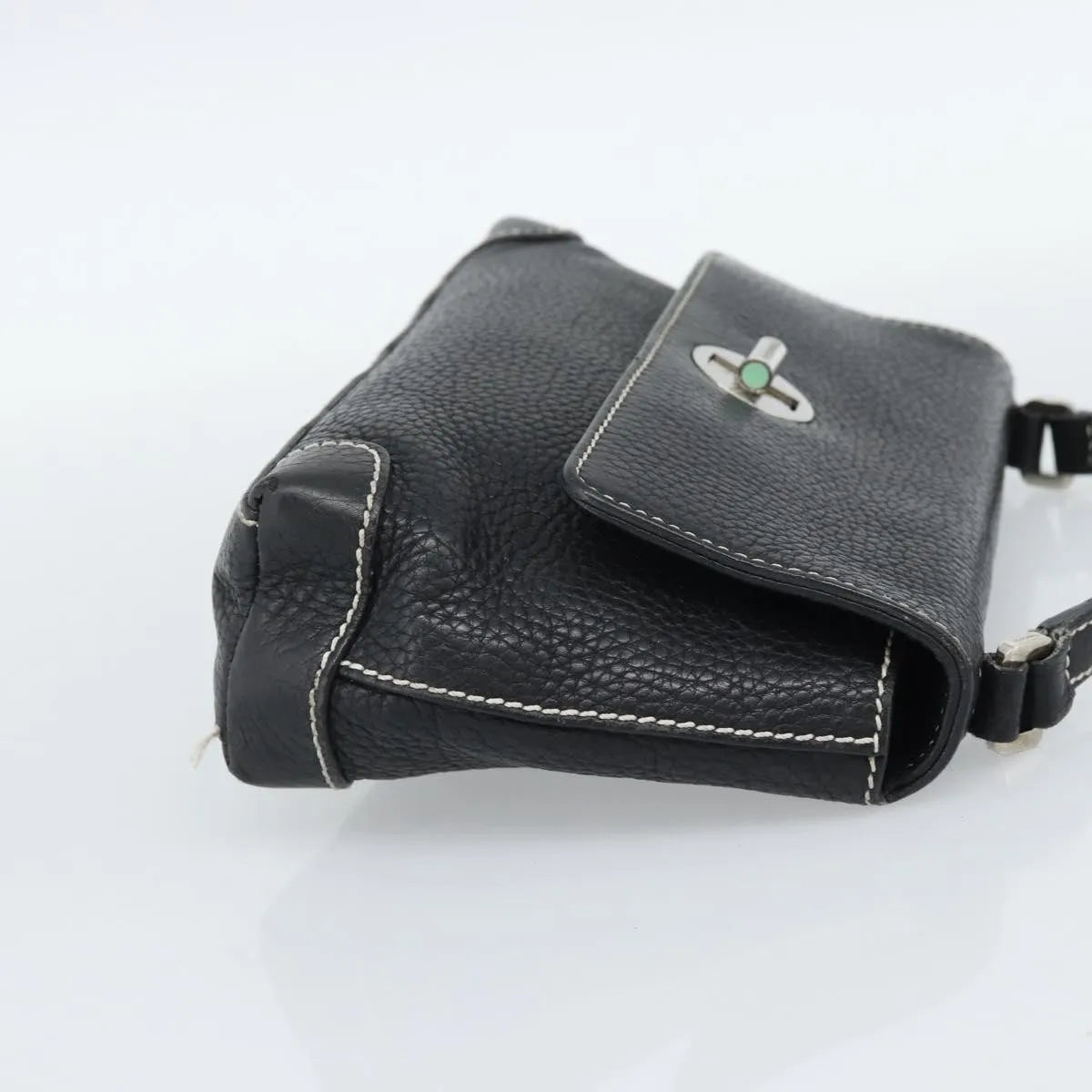 Tiffany & Co. Vintage Leather, Black, Leather, Shoulder Bag
