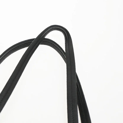 Prada Bow Tie Pleated Tote Leather, Black, Leather, Shoulder Bag