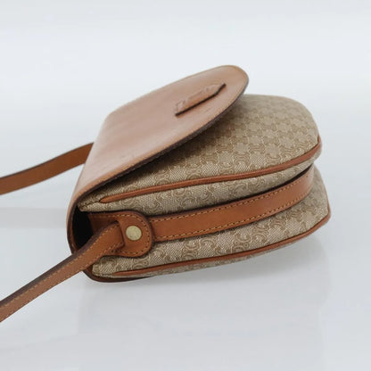 Celine Vintage Macadam Canvas and Leather, Beige, Canvas, Shoulder Bag