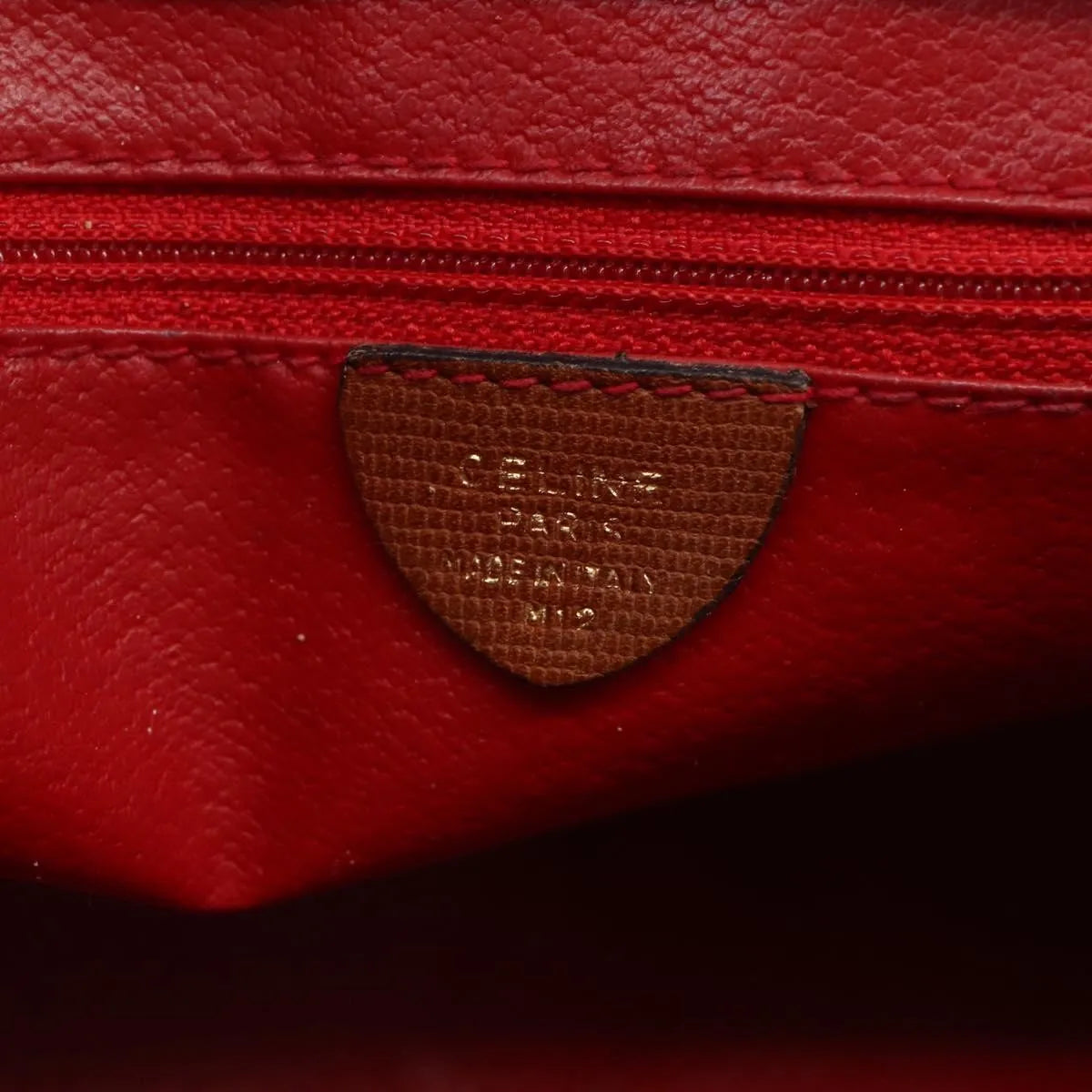 Celine Vintage Circle Logo Leather, Brown, Leather, Shoulder Bag