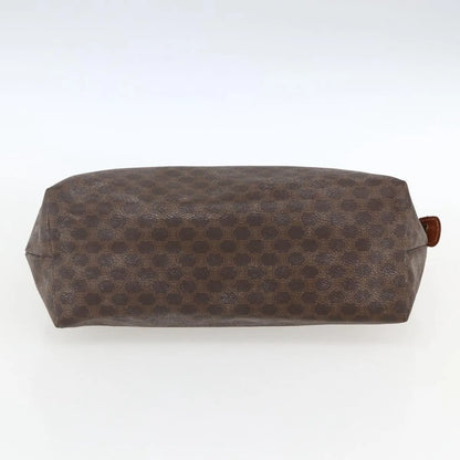 Celine Macadam Pochette Canvas, Brown, Canvas, Clutch