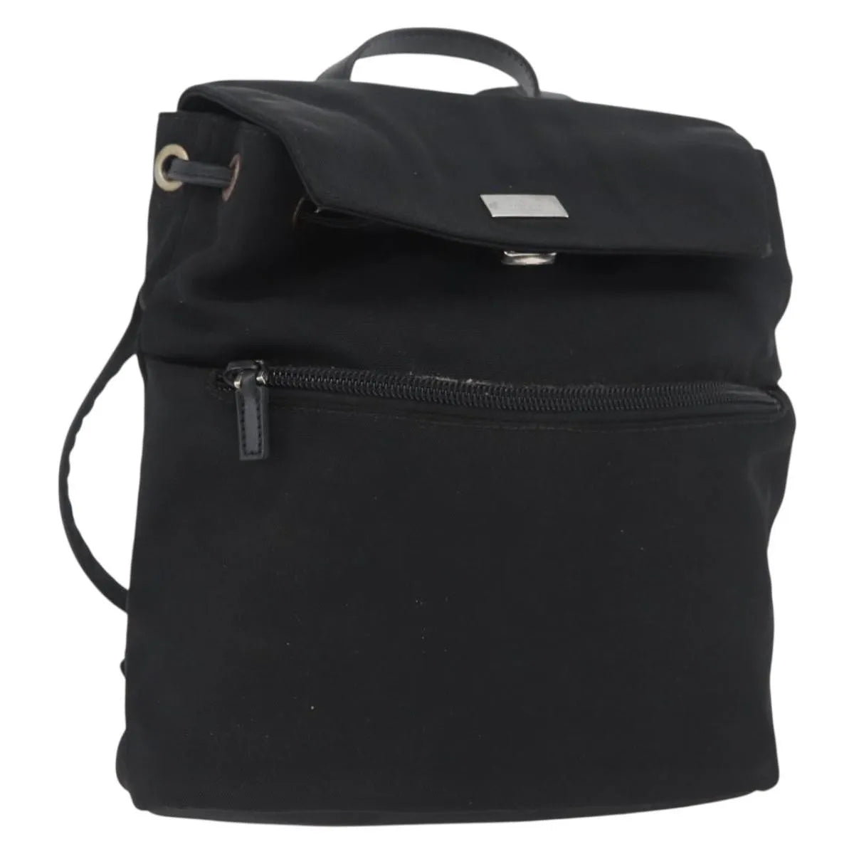 Gucci Vintage Flap Nylon, Black, Nylon, Backpack