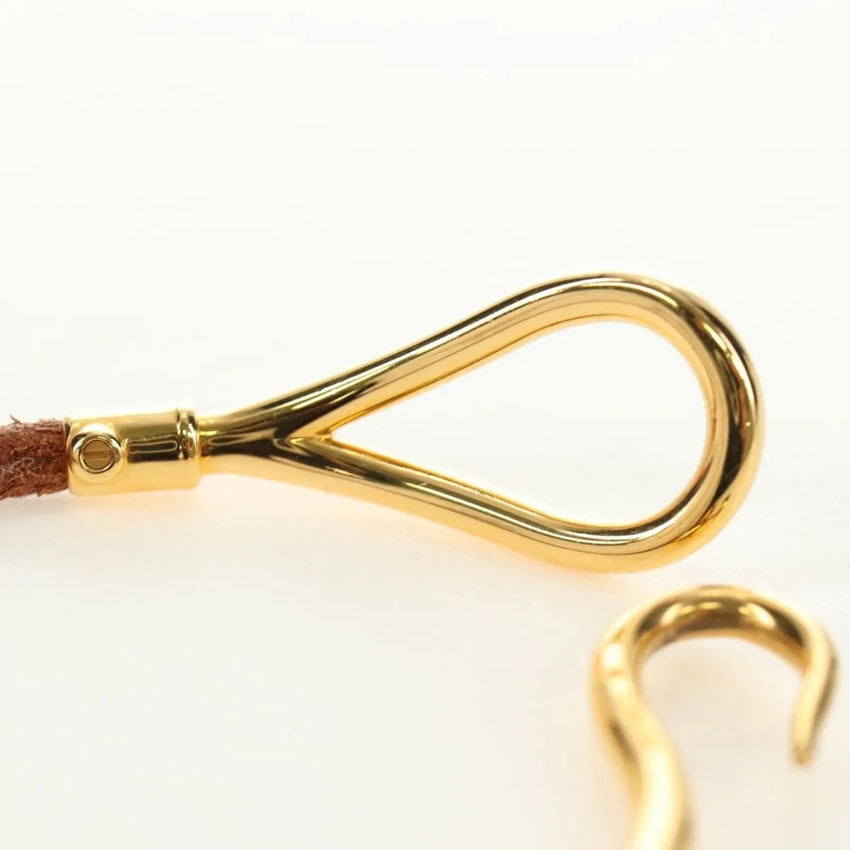 Hermes Jumbo Hook Braided Leather and Metal, Brown, Leather, Bracelet
