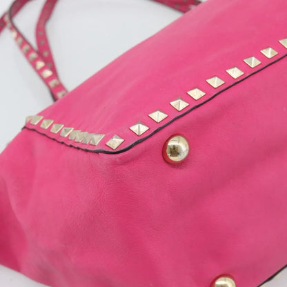 Valentino Garavani Rockstud Tote Textured Leather, Pink, Leather, Tote Bag