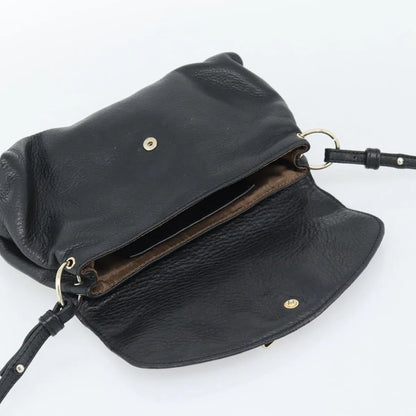 Chloe Lily Leather, Black, Leather, Shoulder Bag