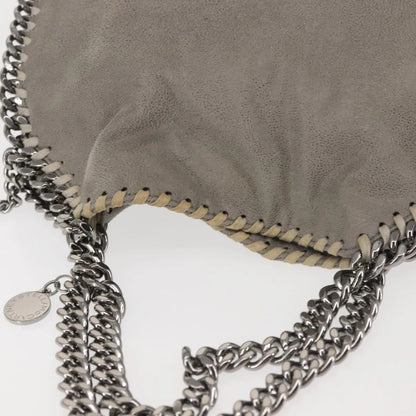 Stella McCartney Falabella Fold Over Faux Suede, Gray, Synthetic, Shoulder Bag