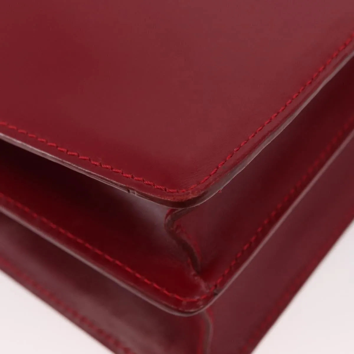 Bvlgari Top Handle Leather, Red, Leather, Handbag