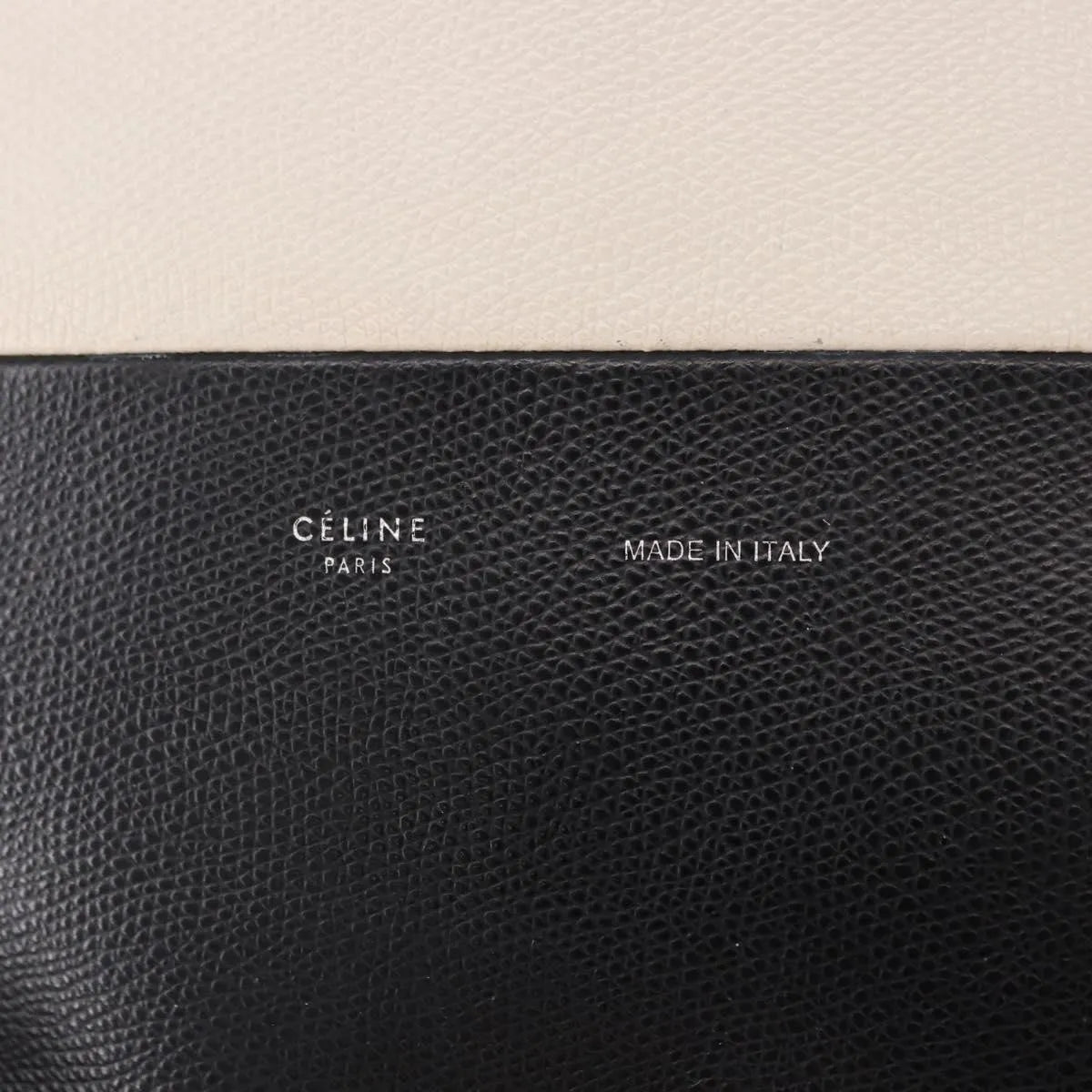 Celine Vertical Bi-Cabas Tote Leather, White, Leather, Tote Bag