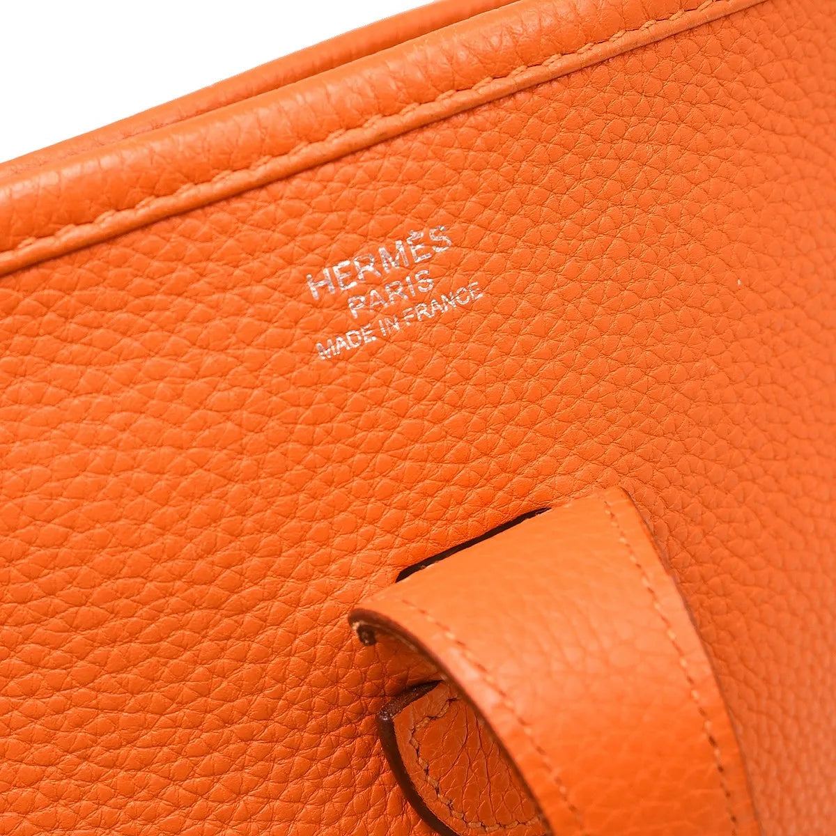 Hermes Evelyne Bag Gen III Clemence, Orange, Leather, Shoulder Bag
