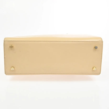 Salvatore Ferragamo Vala Leather, Beige, Leather, Shoulder Bag