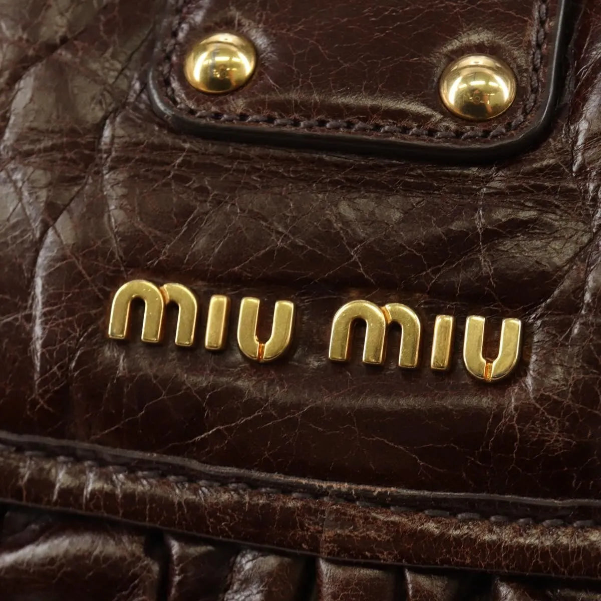Miu Miu Coffer Convertible Hobo Matelasse Leather, Brown, Leather, Handbag