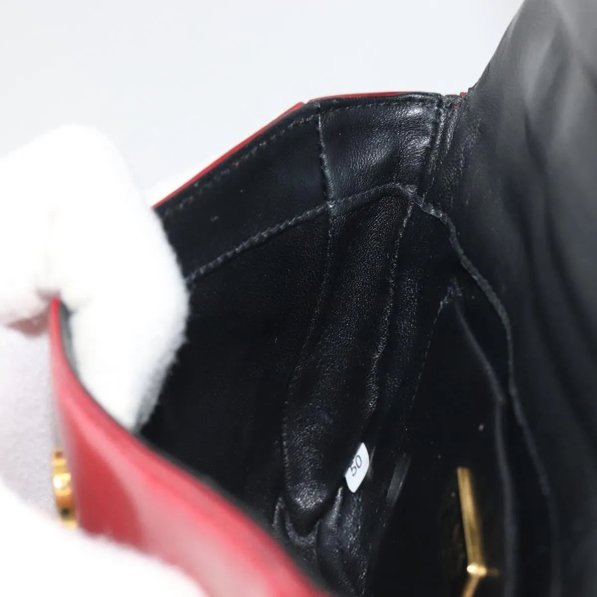Prada Bow Top handle Leather, Red, Leather, Handbag