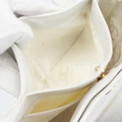 Chanel Surpique Tote Quilted Leather, White, Leather, Tote Bag