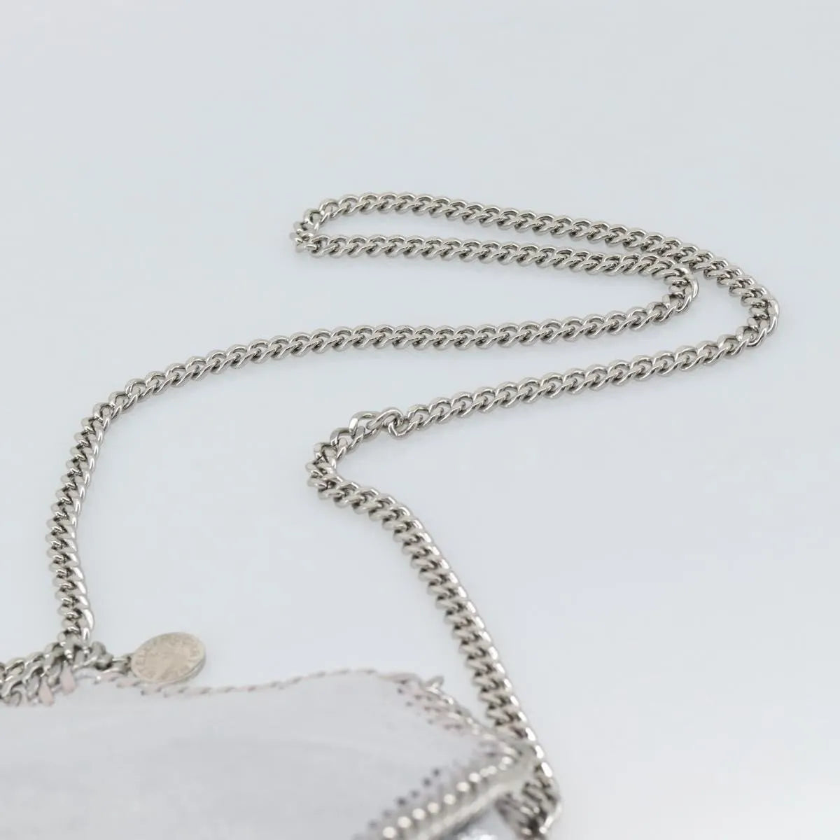 Stella McCartney Falabella Fold Over Faux Leather, Silver, Polyester, Shoulder Bag