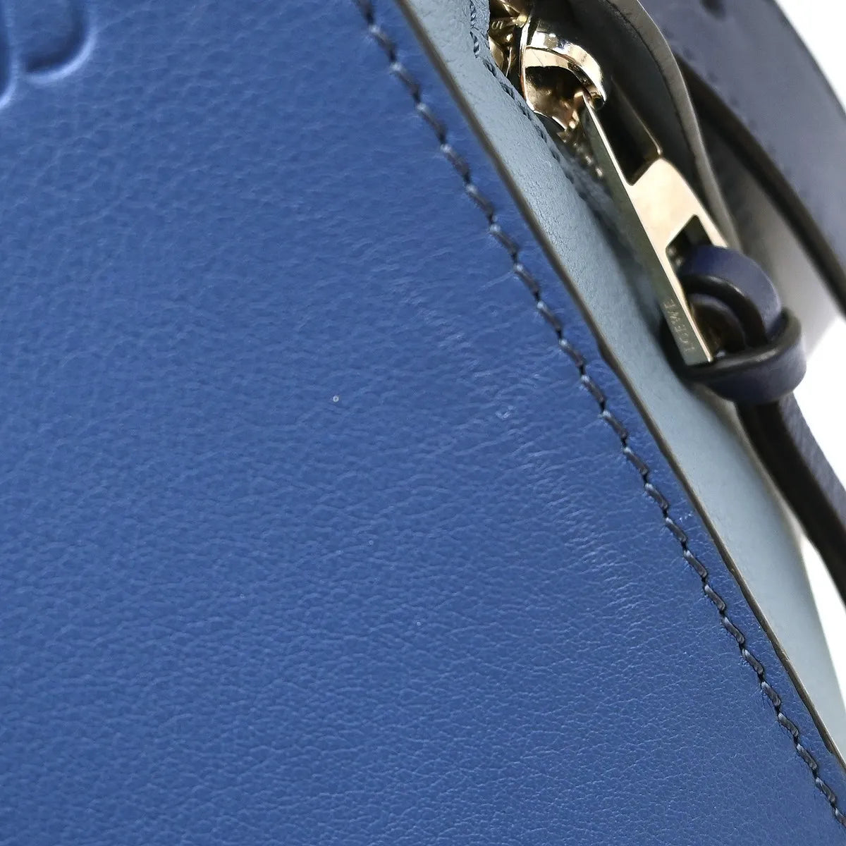 Loewe Hammock Leather, Blue, Leather, Handbag