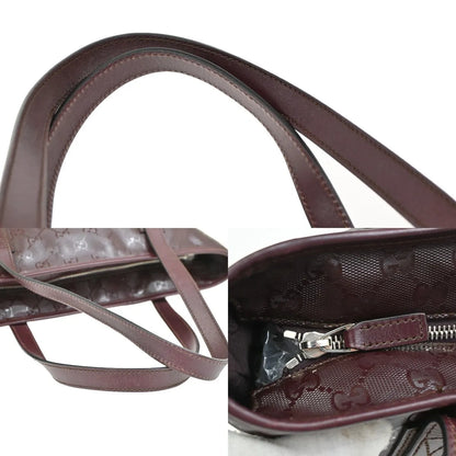 Gucci Plus Tote GG Imprime, Burgundy, PVC, Shoulder Bag