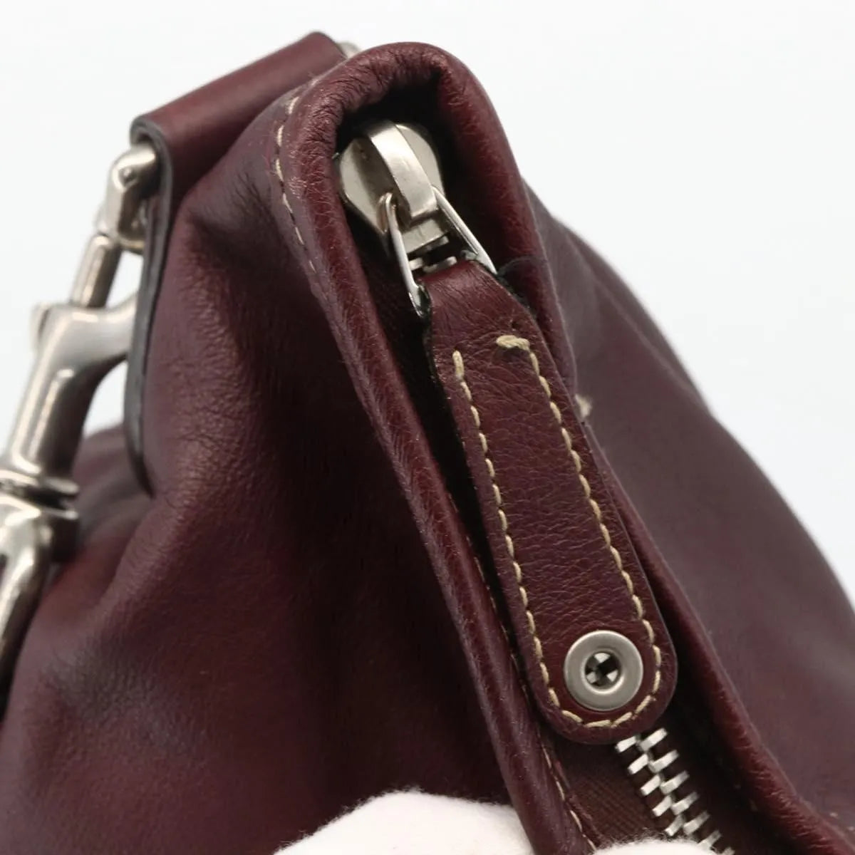 Gucci Logo Crest Messenger Leather, Burgundy, Leather, Shoulder Bag