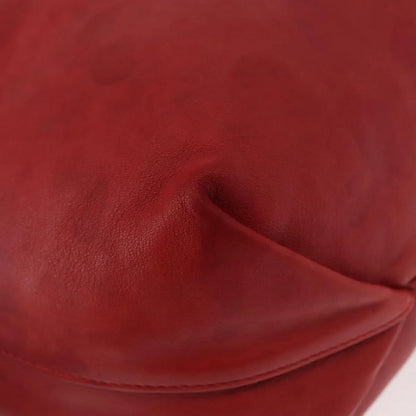 Saint Laurent Teddy Bucket Leather, Red, Leather, Shoulder Bag