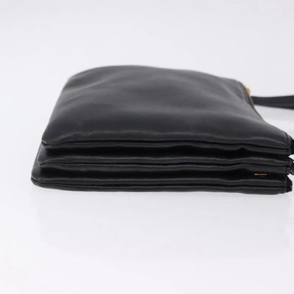 Celine Trio Leather, Black, Leather, Shoulder Bag