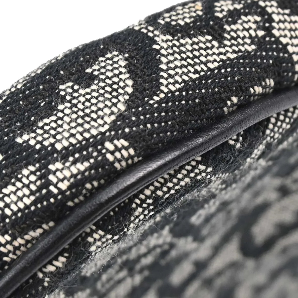 Christian Dior Vintage Saddle Diorissimo Canvas, Black, Canvas, Shoulder Bag