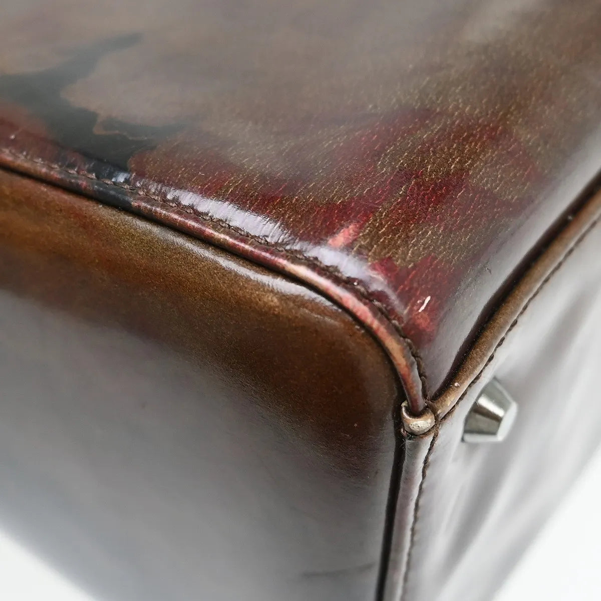 Christian Dior Vintage Lady Dior Patent Patent leather, Brown, Patent Leather, Handbag