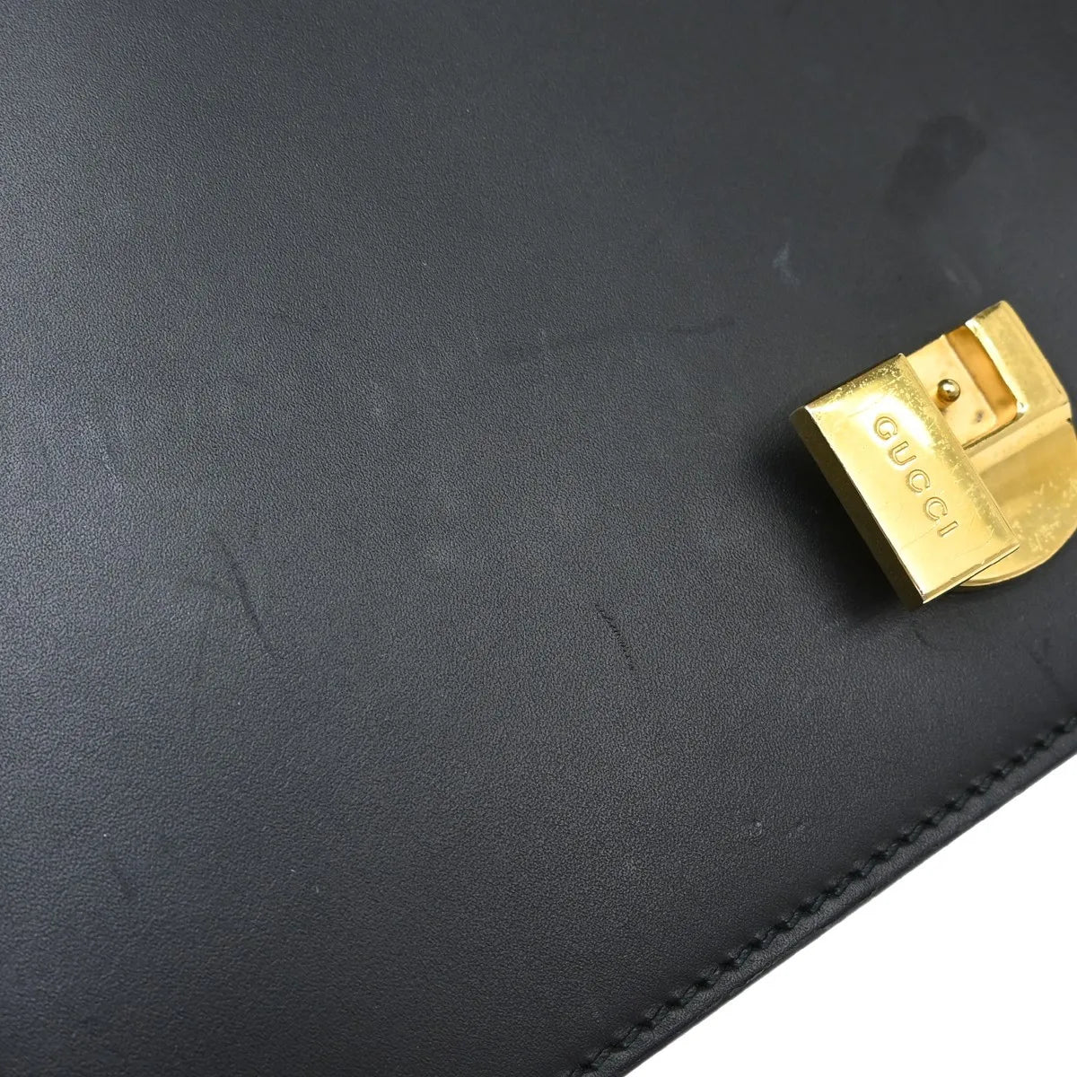 Gucci Sylvie Chain Leather, Black, Leather, Shoulder Bag