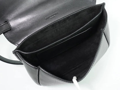 Saint Laurent Kaia Leather, Black, Leather, Shoulder Bag