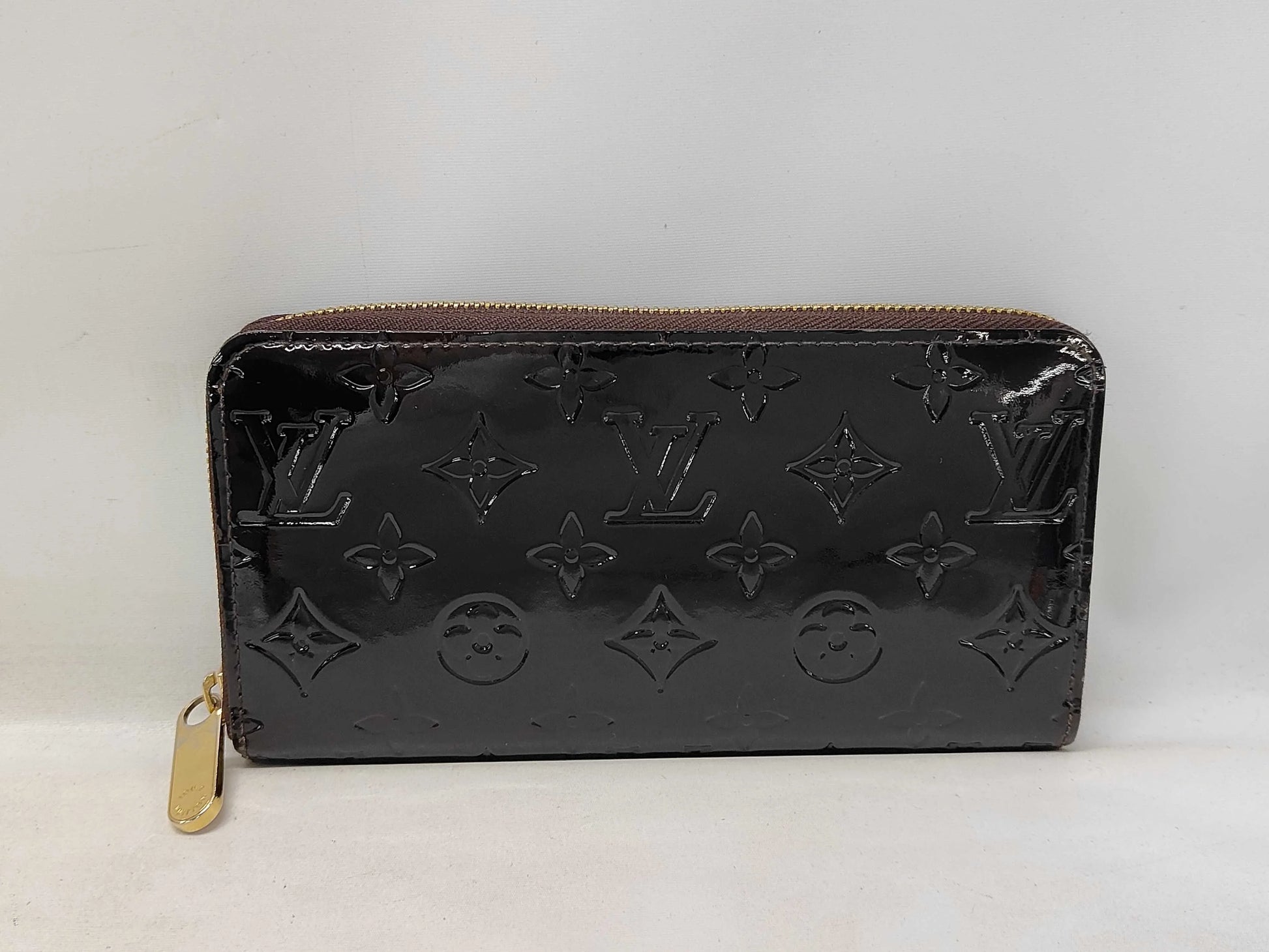 Louis Vuitton Zippy Organizer Patent leather, Black, Leather, Wallet