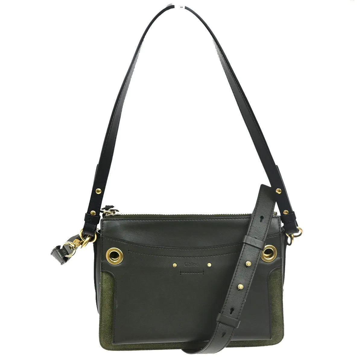 Chloe Roy Leather, Black, Suede, Shoulder Bag