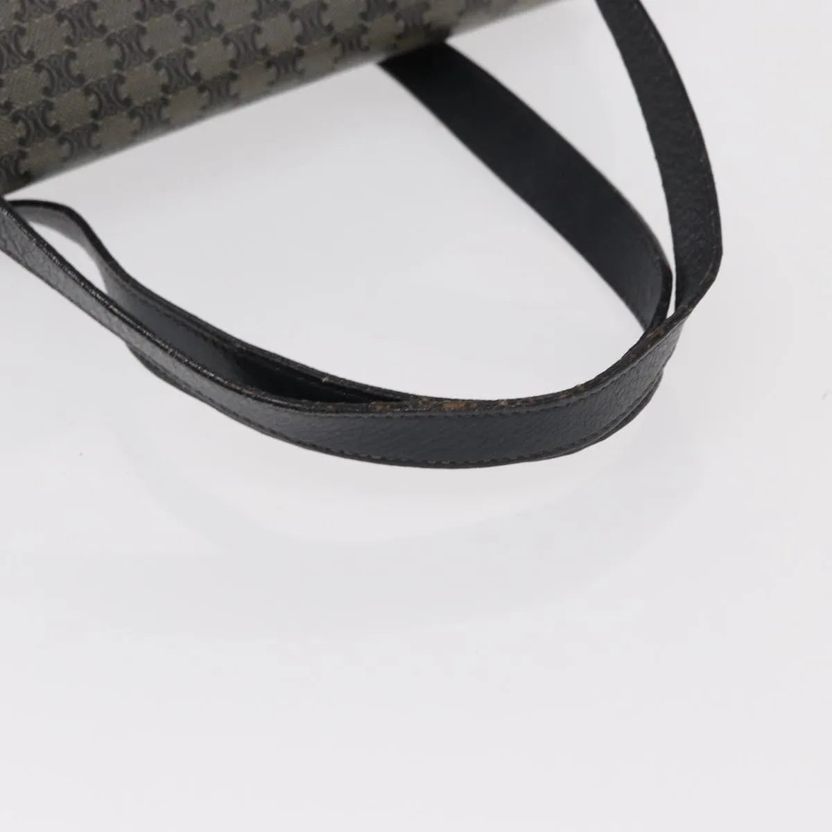Celine Vintage Macadam Canvas and Leather, Black, Canvas, Shoulder Bag