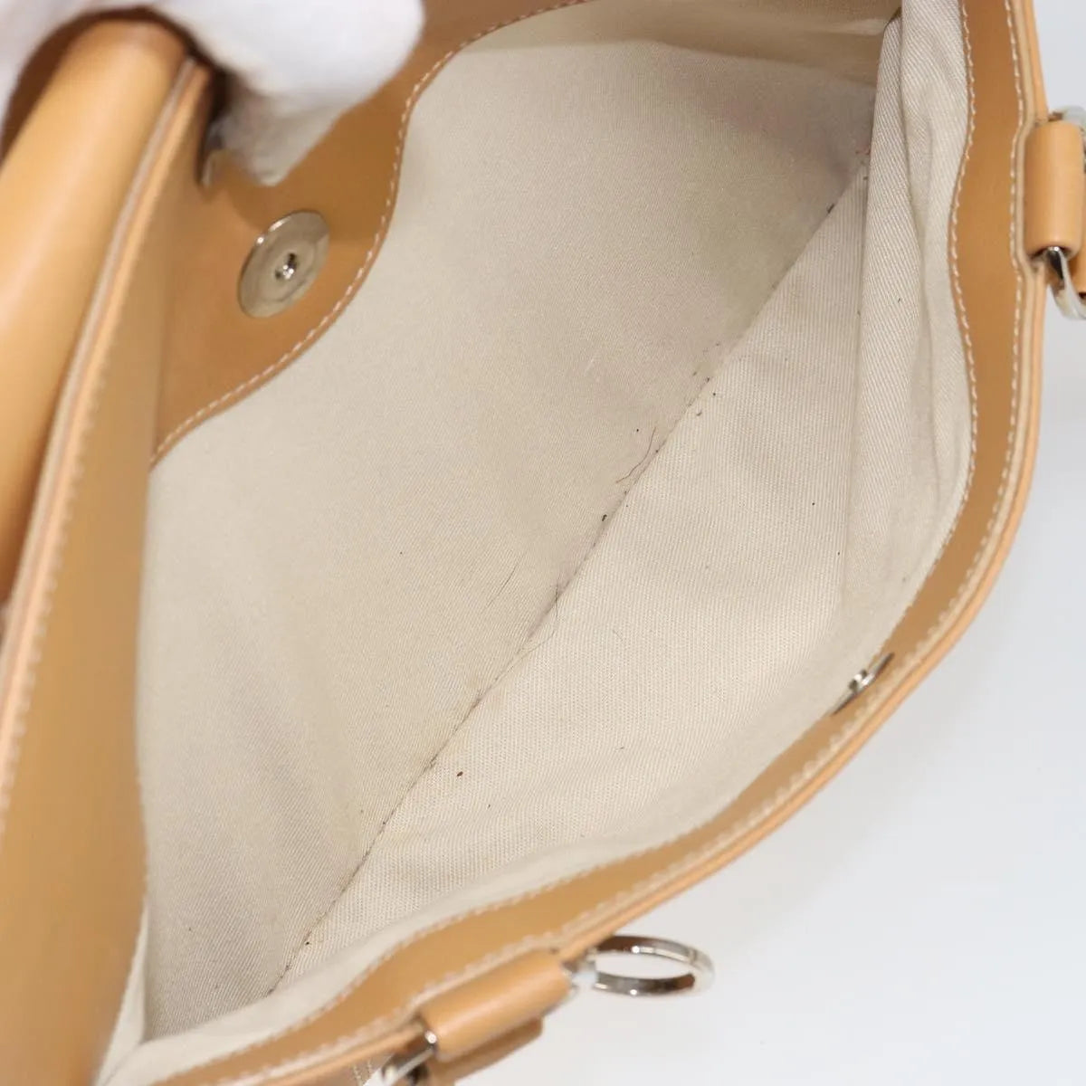Salvatore Ferragamo Gancini Tote Leather, Beige, Leather, Tote Bag