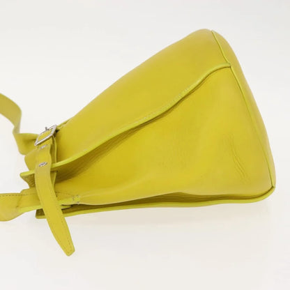 Celine Long Strap Big Bag Bucket Leather, Yellow, Leather, Handbag