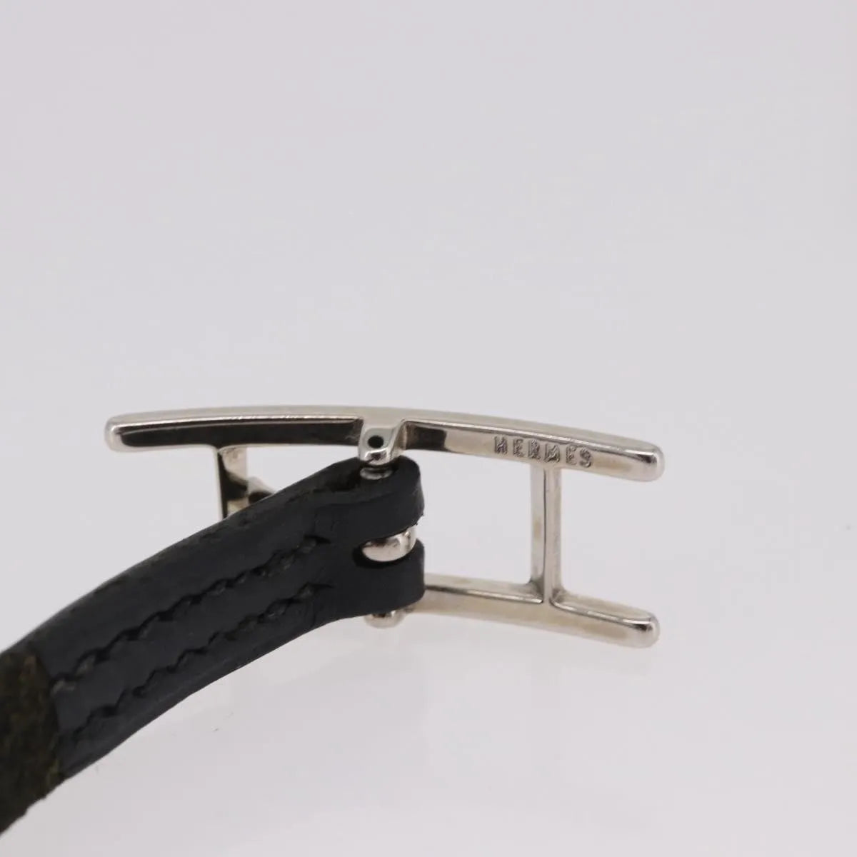 Hermes Hapi 3 Leather with Metal, Black, Leather, Bracelet