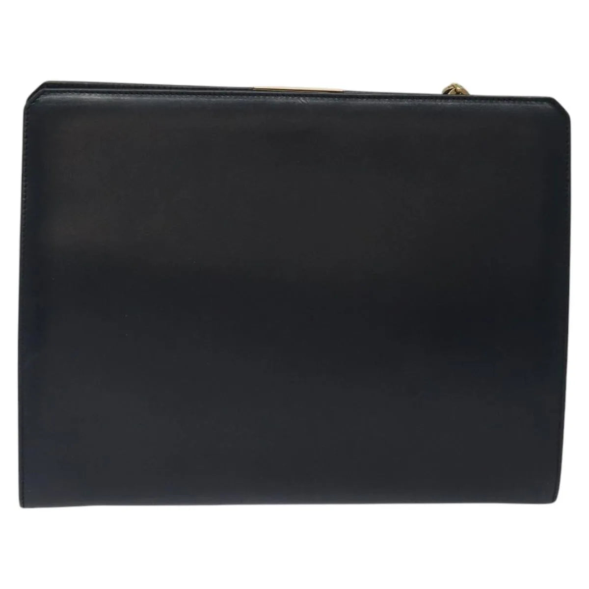 Salvatore Ferragamo Vintage Gancini Chain Leather, Navy, Leather, Shoulder Bag