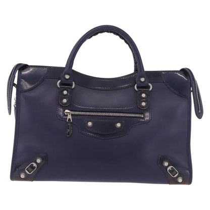 Balenciaga Holiday City Giant Studs Matte Calfskin, Navy, Leather, Handbag