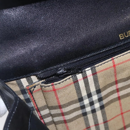 Burberry Nova Check Shoulder Bag Leather, Black, Leather, Shoulder Bag