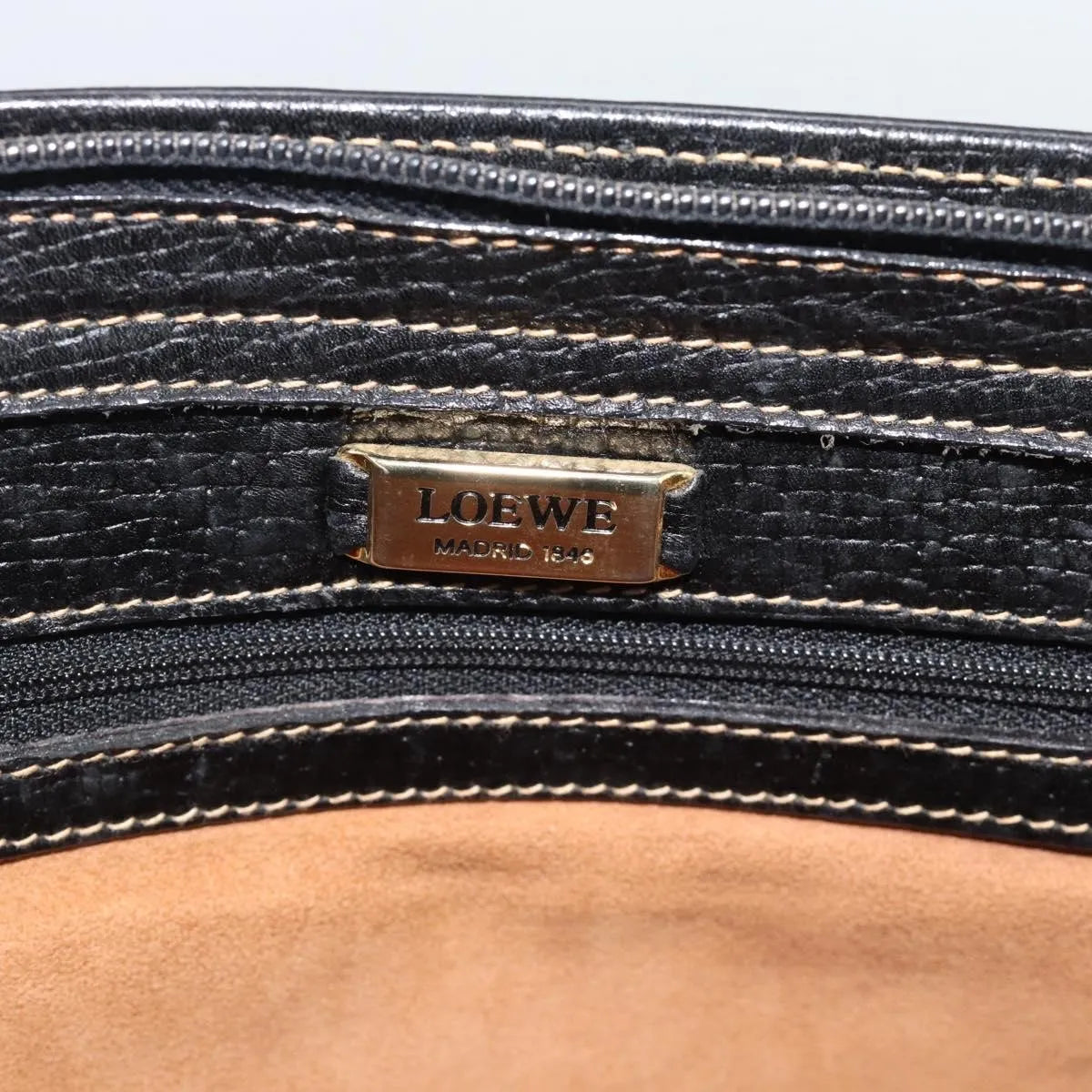 Loewe Vintage Leather, Black, Leather, Tote Bag