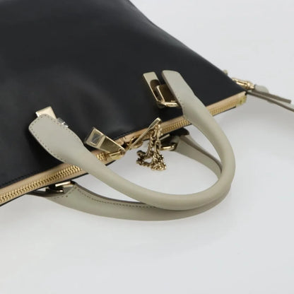 Chloe Bicolor Baylee Satchel Leather, Black, Leather, Handbag