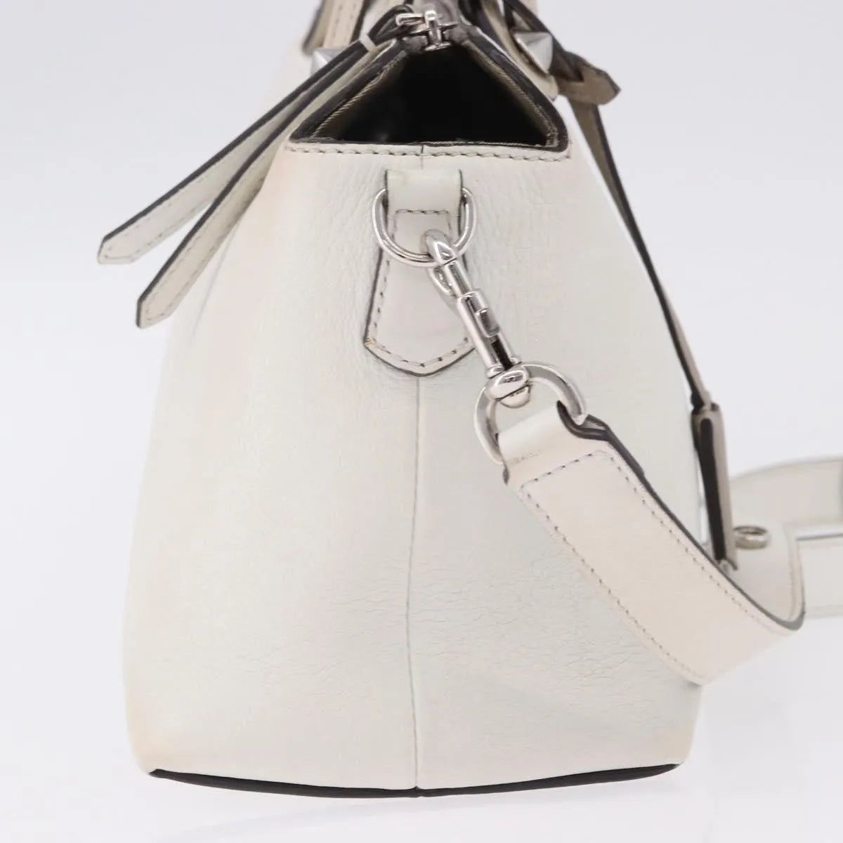 Fendi By The Way Satchel M, White, Leather, Crossbody Bag