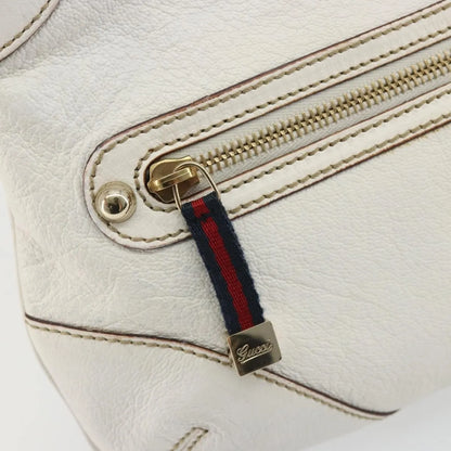 Gucci Sherry Line chain leather, White, Leather, Tote Bag